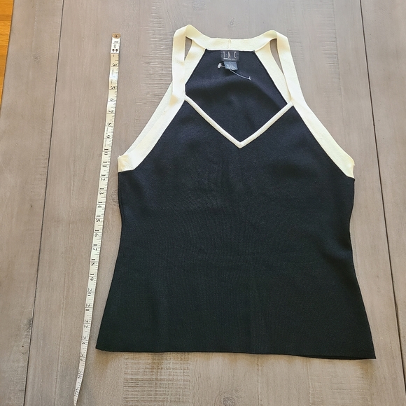 INC Black and Off-White Tank Top - size Large - Picture 8 of 9